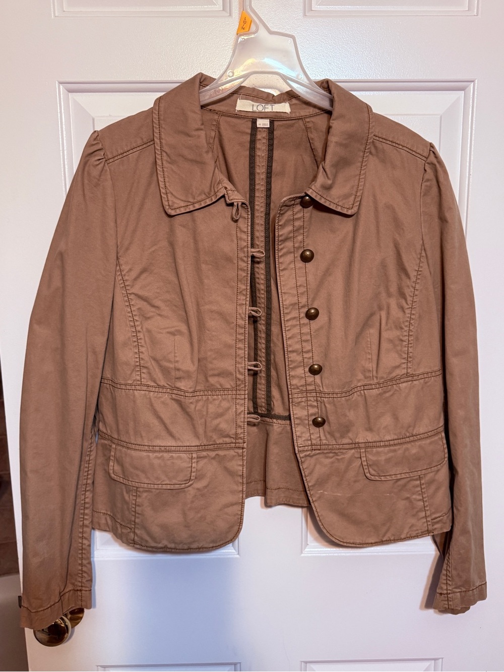 LOFT Tan Utility Jacket with Button Front